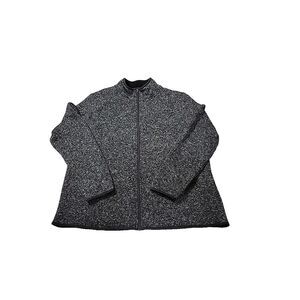 Faded Glory Jacket Wome 2XL 18-20‎  BLACK W/WHITE  Fleece Zip-Up Sweatshirt